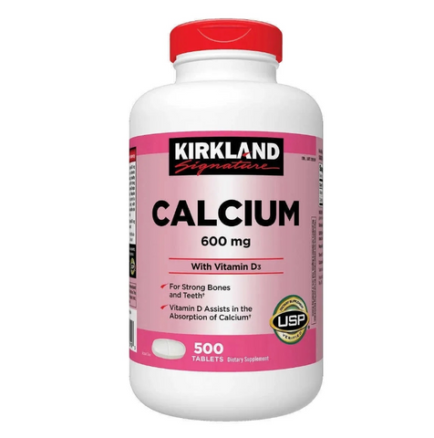 [modoria.] Viên uống chắc khỏe xương Kirkland Signature Calcium 600mg with Vitamin D3 500 viên Mỹ
