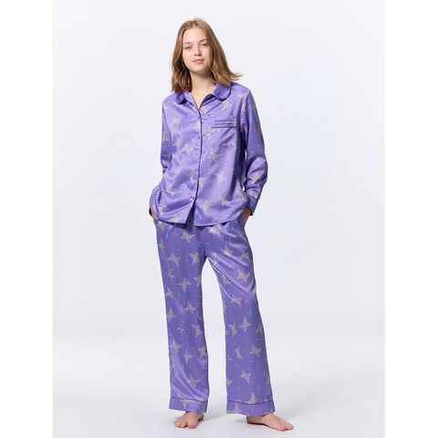 Bộ pijama quần dài áo dài chất lụa Gu Japan 633980