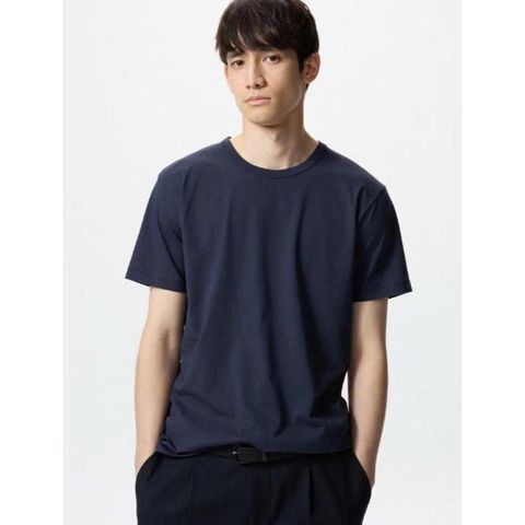 Áo thun cổ tròn AIRism Cotton của Nam Uni