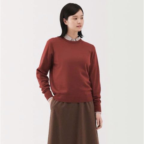 Áo len cổ tròn nữ Muji