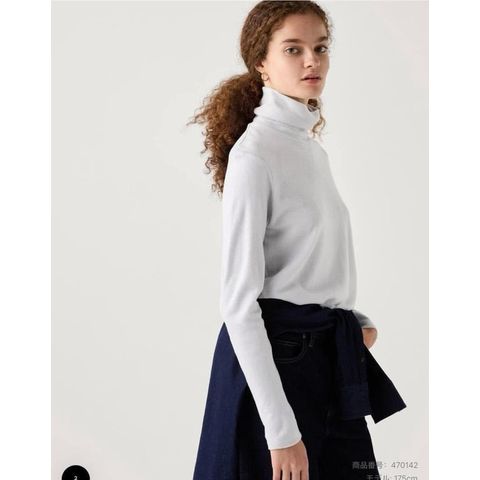 Áo cổ lọ lông cừu Heattech Uni Japan