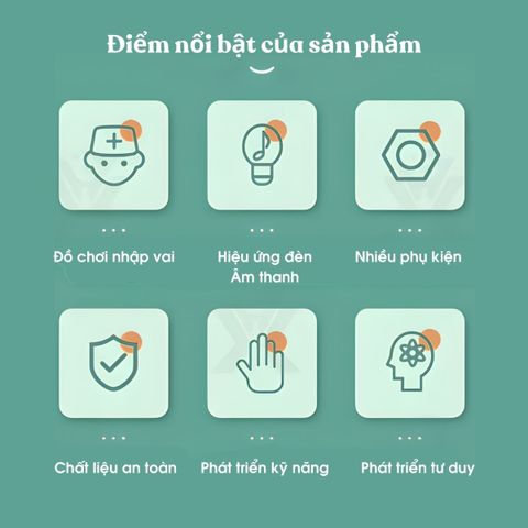 Bộ đồ chơi bác sĩ cho bé kèm áo bác sĩ và dụng cụ y tế đồ chơi nhập vai hướng nghiệp