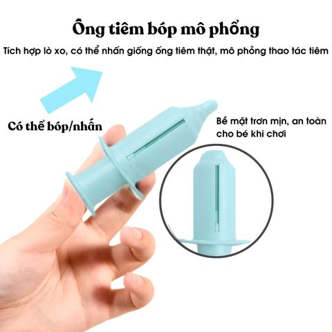 Bộ đồ chơi bác sĩ cho bé kèm áo bác sĩ và dụng cụ y tế đồ chơi nhập vai hướng nghiệp