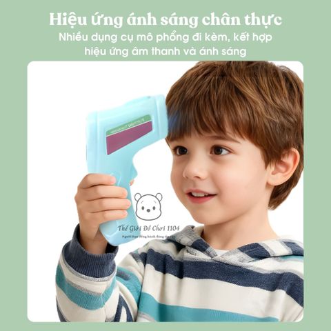 Bộ đồ chơi bác sĩ cho bé kèm áo bác sĩ và dụng cụ y tế đồ chơi nhập vai hướng nghiệp