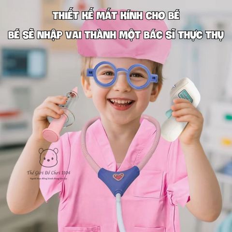 Bộ đồ chơi bác sĩ cho bé kèm áo bác sĩ và dụng cụ y tế đồ chơi nhập vai hướng nghiệp
