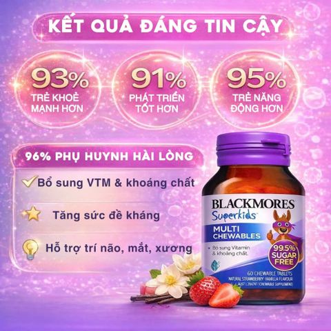 Viên Nhai Vitamin Tổng Hợp Cho Bé Blackmores Superkids Multi Chewables ÚC 60 Viên
