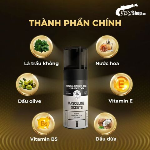 (Fullbox) Dung dịch vệ sinh nam dạng bọt, hương thơm nam tính Shell Masculine Scents - 100ml Chính hãng