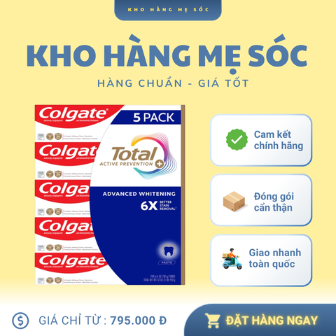 Kem đánh răng làm trắng Colgate Total Advanced Whitening 181g x 5 tuýp