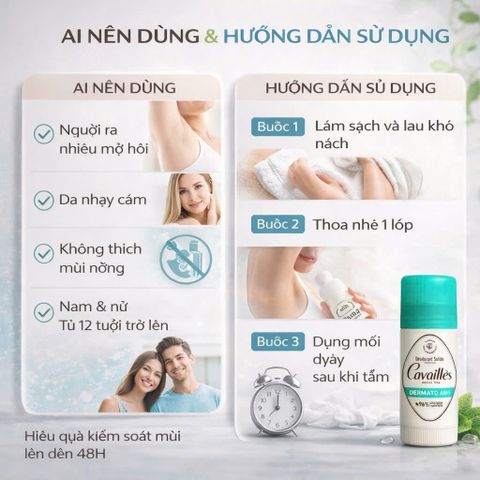 Lăn Khử Mùi Rogé Cavaillès Dermato 40ml Cho Da Nhạy Cảm - Hiệu Quả 48H, Dạng Sáp Hương Trà Xanh, Không Cồn, 96% Thành Phần Tự Nhiên