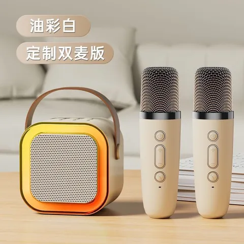 Bộ Loa Kèm 2 Mic Bluetooth Mini Nghe Nhạc Hát Karaoke Không Rè Âm Thanh Đỉnh Cao Thiết Kế Nhỏ Gọn