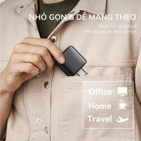Bộ Cáp Sạc nhanh 20W Voltme GaN Hỗ Trợ Sạc Nhanh QC3.0 PD3.0