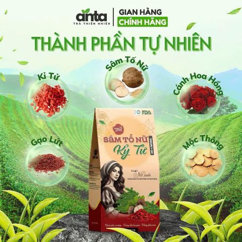 ( MUA 2 TẶNG 1) Trà Sâm Tố Nữ kỷ Tử Giúp Giảm Nám, Tàn Nhang, Đẹp Da, Cân bằng nội tiết tố