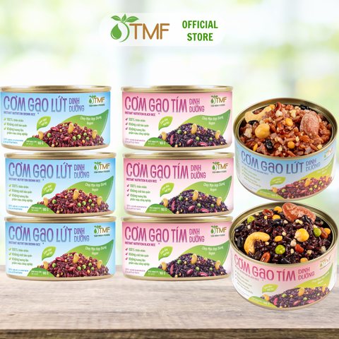 Combo mix 6 lon Cơm gạo tím và cơm gạo lứt dinh dưỡng ăn liền 160g TÂM MINH FOODS