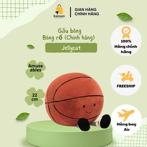 Gấu bông hình bóng rổ Jellycat Amuseables Sports Basketball newtag - Mỹ