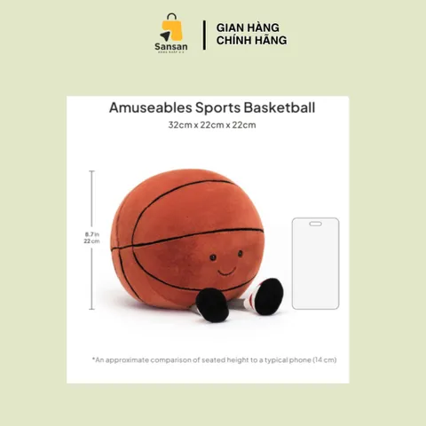Gấu bông hình bóng rổ Jellycat Amuseables Sports Basketball newtag - Mỹ