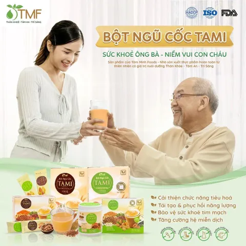 Bột ngũ cốc TAMI 900g - Hỗn hợp hạt nảy mầm tự nhiên, dinh dưỡng cao, không phẩm màu, không chất bảo quản
