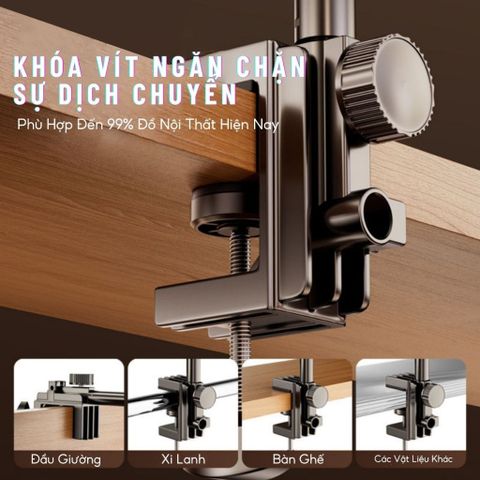 Giá đỡ điện thoại máy tính bảng dạng treo, hợp kim carbon chắc chắn, điều chỉnh xoay 360 độ