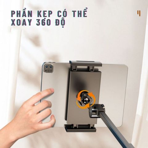 Giá đỡ điện thoại máy tính bảng dạng treo, hợp kim carbon chắc chắn, điều chỉnh xoay 360 độ