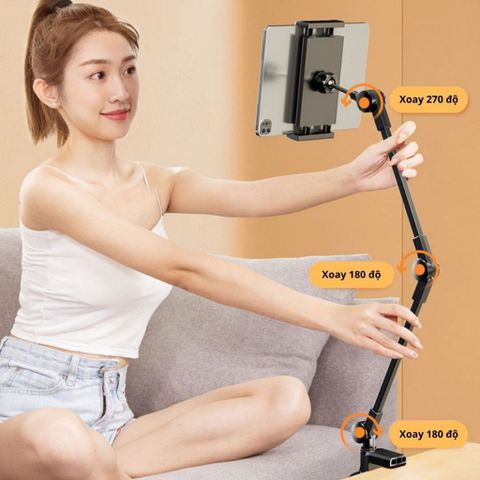 Giá đỡ điện thoại máy tính bảng dạng treo, hợp kim carbon chắc chắn, điều chỉnh xoay 360 độ