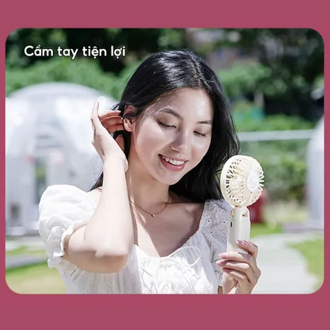 Quạt cầm tay Disney DS18, màn hình led, 5 mức độ gió sử dụng đến 8 tiếng kèm dây đeo và chân đế