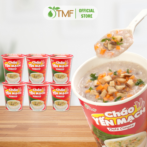 Combo 6 Ly Cháo Yến Mạch Gạo Lứt Giảm Cân Tiện Lợi 43g - Thực Phẩm Dinh Dưỡng Tâm Minh Foods, Ăn Liền Nhanh Chóng Cho Sức Khỏe