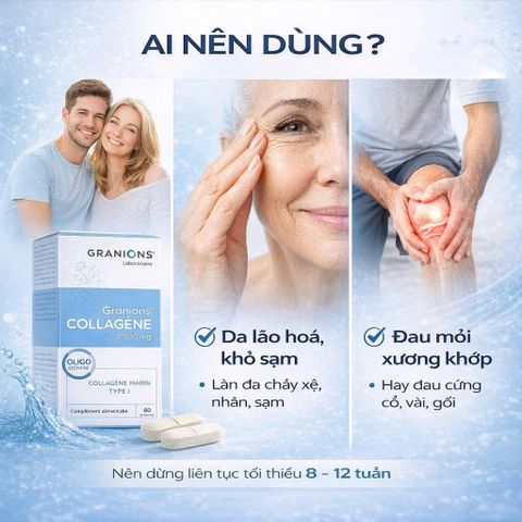 (sale date 11/26) Viên Uống Collagen Granions 2500mg -  Giảm Nếp Nhăn, Tăng Cường Độ Đàn Hồi Cho Da - 60 Viên