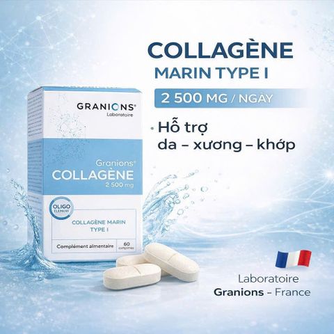(sale date 11/26) Viên Uống Collagen Granions 2500mg -  Giảm Nếp Nhăn, Tăng Cường Độ Đàn Hồi Cho Da - 60 Viên
