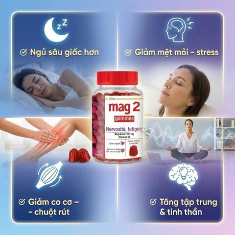 Viên Nhai Ngủ Ngon Mag2 Magnesium + Copper + Vitamin B6 45 Viên – Giảm Stress, Giảm mệt mỏi, bớt lo âu (date 11/2026)