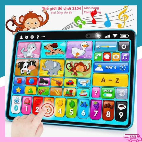 Máy tính bảng đồ chơi cho bé 3 ngôn ngữ đồ chơi giáo dục sớm đa chức năng cho trẻ em thegioidochoi1104