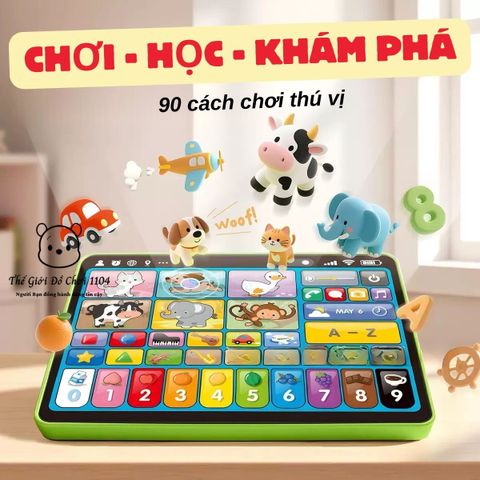 Máy tính bảng đồ chơi cho bé 3 ngôn ngữ đồ chơi giáo dục sớm đa chức năng cho trẻ em thegioidochoi1104
