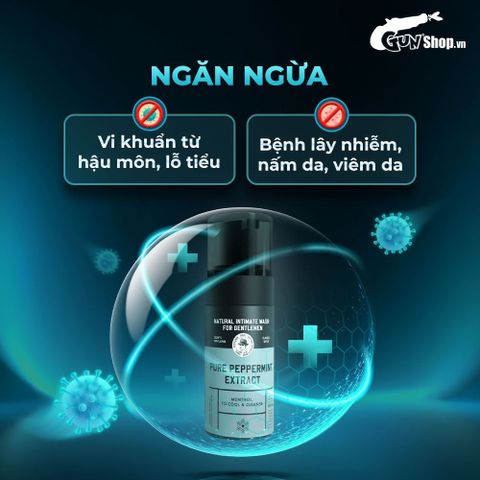 (Fullbox) Dung dịch vệ sinh nam Shell Pure Peppermint Extract - 100ml Chính hãng