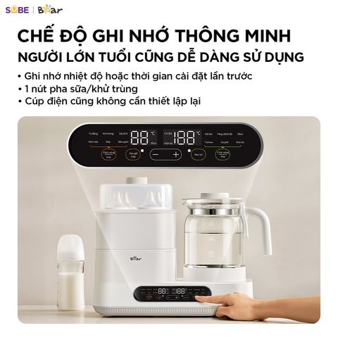 Máy Hâm Sữa Tiệt Trùng Bear 1.3L Đun Nước Pha Sữa Cho Bé Máy Tiệt Trùng Vệ Sinh Bình Nước WW-5H12V78