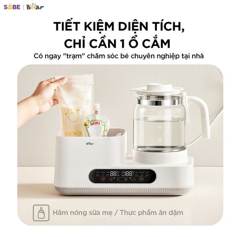 Máy Hâm Sữa Tiệt Trùng Bear 1.3L Đun Nước Pha Sữa Cho Bé Máy Tiệt Trùng Vệ Sinh Bình Nước WW-5H12V78