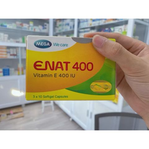 Viên uống ENAT 400 IU MEGA We Care- Bổ sung vitamin E, ngừa lão hoá , Hộp 3 vỉ *10 viên