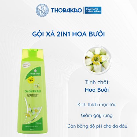 Gội Xả Thorakao 2IN1 Hoa Bưởi Kích Mọc Tóc Giảm Gãy Rụng 400ML