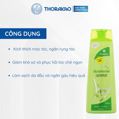Gội Xả Thorakao 2IN1 Hoa Bưởi Kích Mọc Tóc Giảm Gãy Rụng 400ML