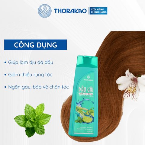 Gội Xả Thorakao 2IN1 Chanh Sả Bạc Hà Kiềm Dầu Giảm Gàu 400ML