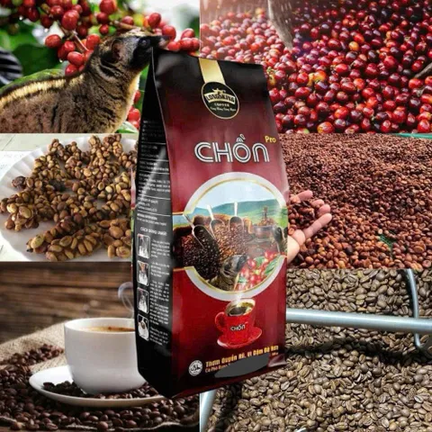 Combo 2 gói cà phê chồn nâu rang xay Long King, vị đắng dịu, hương moka, 2 gói (1kg)