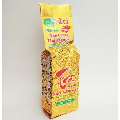 Trà Xanh Tân Cương Thái Nguyên Gói Vàng Chữ Đỏ, chè bắc thơm ngon ngọt hậu