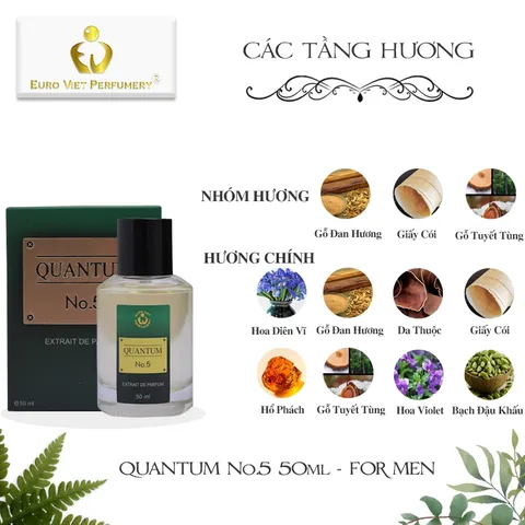 Nước Hoa Nam Cao Cấp Quantum No.5 Sang trọng, Gợi cảm, Tinh tế Lưu Hương 7-12 Tiếng 10ml, 50ml
