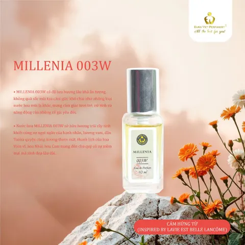 Nước hoa nữ MILLENIA 003W thơm lâu ngọt ngào, sang trọng, tươi trẻ lưu hương 7-12 TIếng 10ml