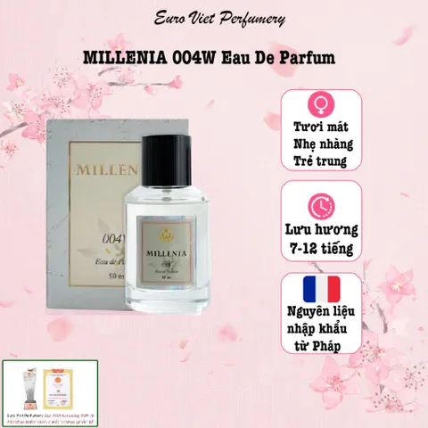 Nước Hoa Nữ Cao Cấp MILLENIA 004W Tươi Mát, Nhẹ nhàng, Trẻ trung Eau De Parfum Lưu Hương 6 - 8 tiếng 50ml