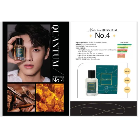 Nước Hoa Nam Quantum No.4 Nam tính, Mạnh Mẽ, Hấp Dẫn Lưu Hương 7-12 Tiếng 50ml
