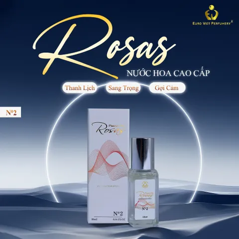 Nước hoa ROSAS No.2 Thanh Lịch, Sang Trọng, Gợi Cảm Lưu Hương 7-12 Tiếng 10ml
