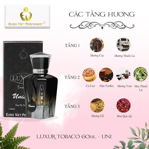 Nước Hoa Nam, Nữ Cao Cấp EU, LUXUR TOBACCO Euro Viet Perfumery 50ml