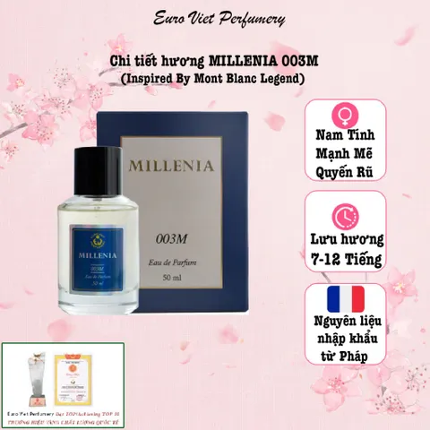 Nước hoa nam MILLENIA 003M EDP lưu hương 7-12 tiếng 50ml thương hiệu EU