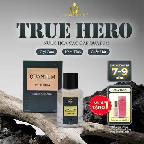 Nước Hoa Nam Cao Cấp Quantum True Hero Gợi cảm, Nam tính, Cuốn Hút Lưu Hương 7-12 tiếng 50ml