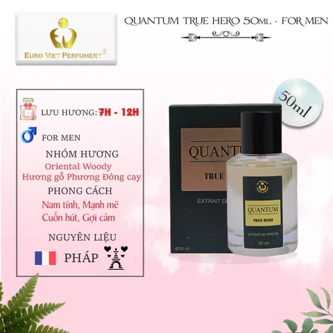 Nước Hoa Nam Cao Cấp Quantum True Hero Gợi cảm, Nam tính, Cuốn Hút Lưu Hương 7-12 tiếng 50ml