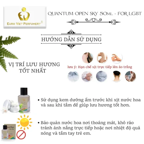 Nước Hoa LGBT Cao Cấp Quantum Open Sky LGBT Tươi mát, cuốn hút, tinh tế  Lưu hương 7-12 tiếng 10ml, 50ml