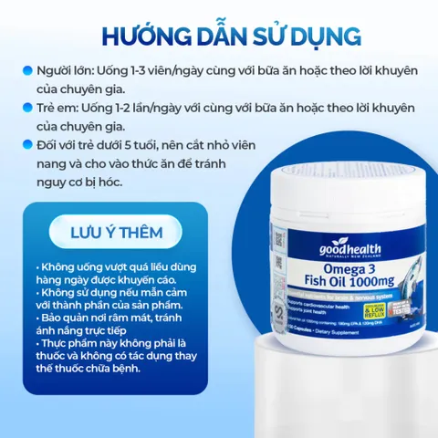 [Nhập khẩu] Viên Dầu Cá Goodhealth Omega 3 Fish Oil Hỗ Trợ Não Bộ, Tim Mạch, Thị Lực 150 Viên